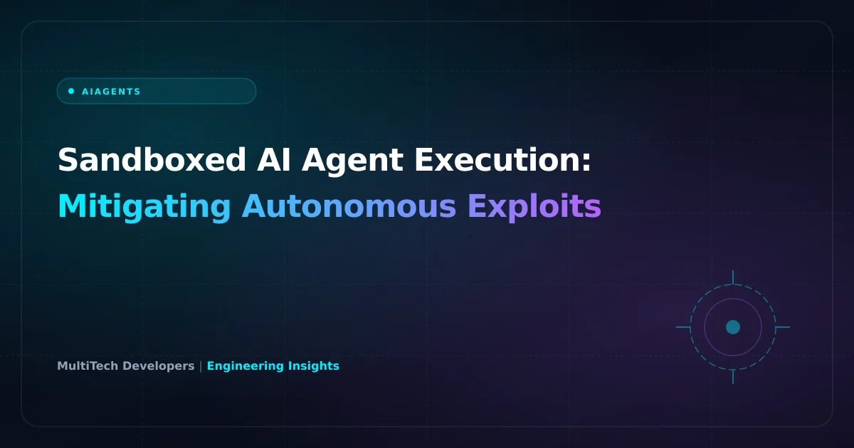 Sandboxed AI Agent Execution: Mitigating Autonomous Exploits